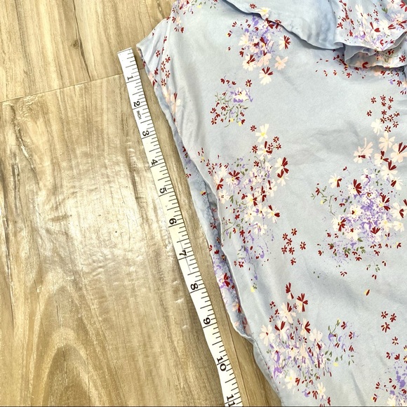 Boho Vintage Silk ruffled blouse w prairie/floral lavender country feel - Picture 9 of 9